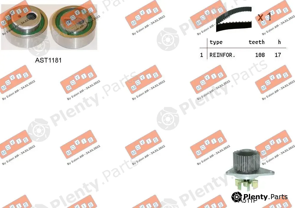Movis ASTK1118PA — Water Pump & Timing Belt Kit