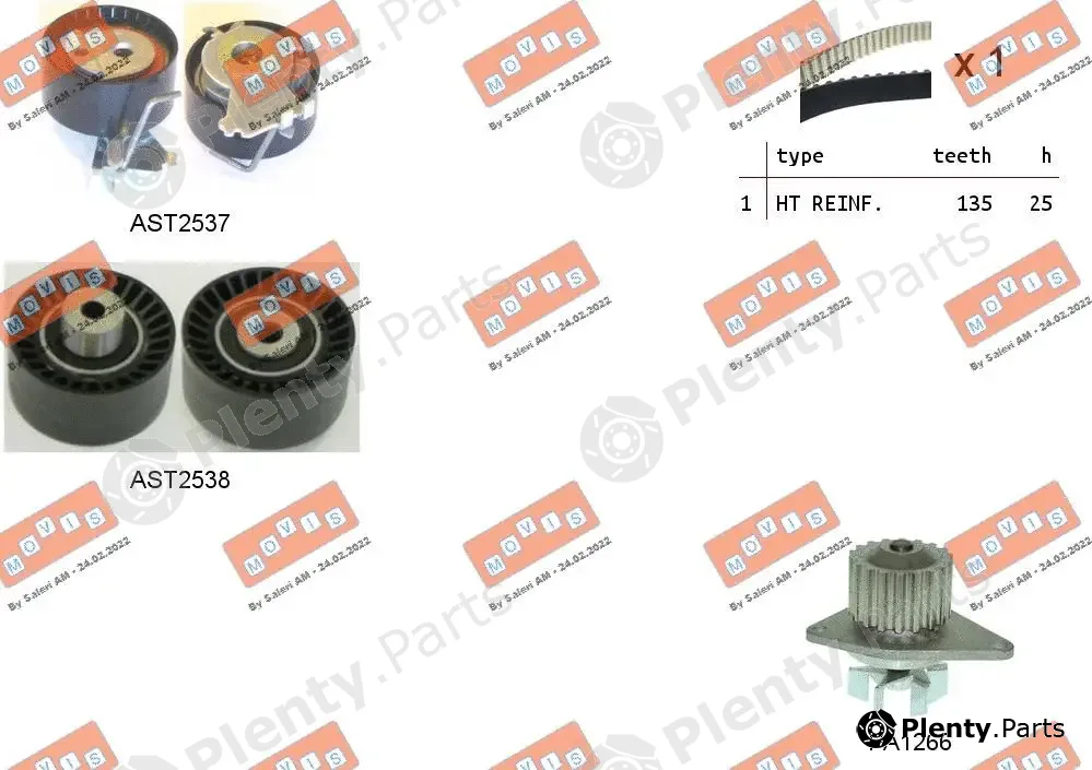 Movis ASTK1080PA — Water Pump & Timing Belt Kit