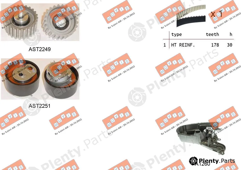 Movis ASTK0925PA — Water Pump & Timing Belt Kit