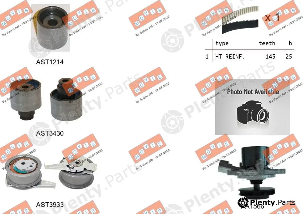 Movis ASTK1288PA — Water Pump & Timing Belt Kit
