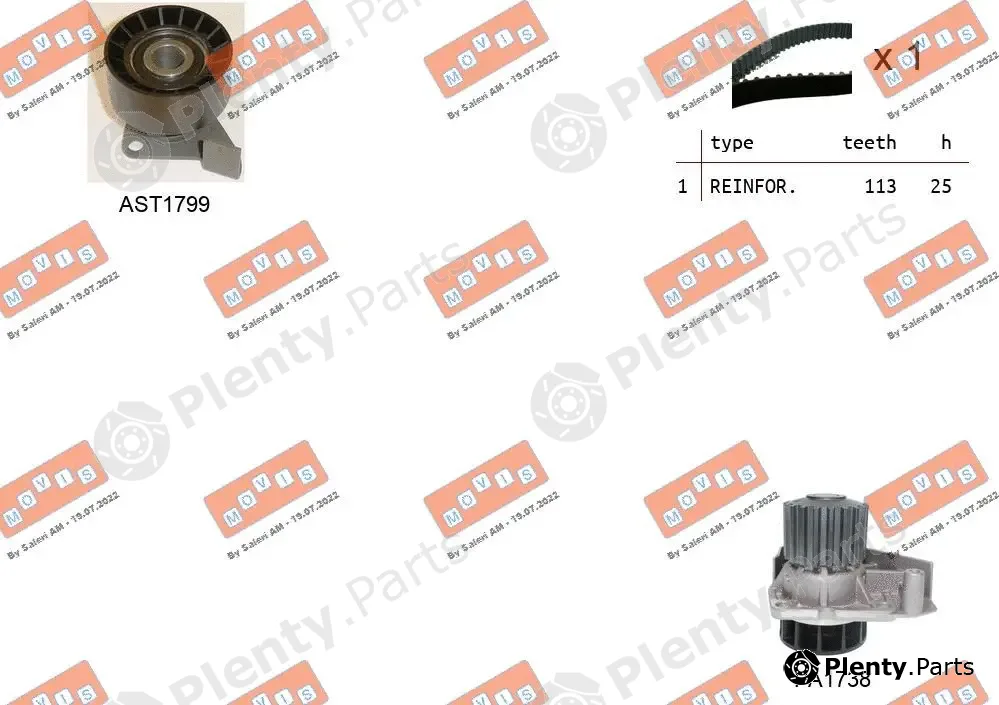 Movis ASTK1133PA — Water Pump & Timing Belt Kit