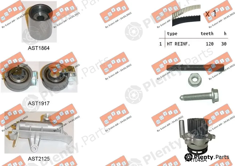 Movis ASTK0941PA — Water Pump & Timing Belt Kit