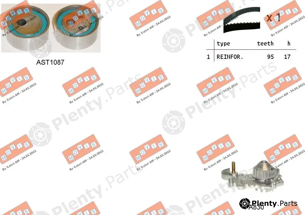 Movis ASTK0840PA — Water Pump & Timing Belt Kit