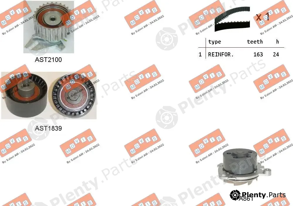 Movis ASTK0907PA — Water Pump & Timing Belt Kit