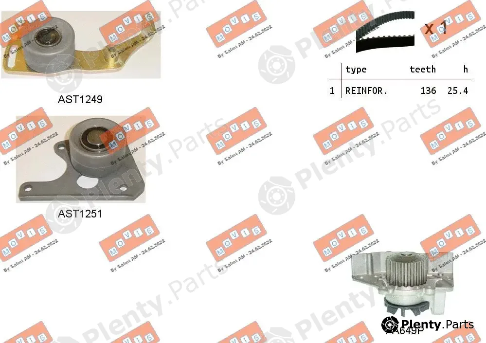 Movis ASTK0828PA — Water Pump & Timing Belt Kit