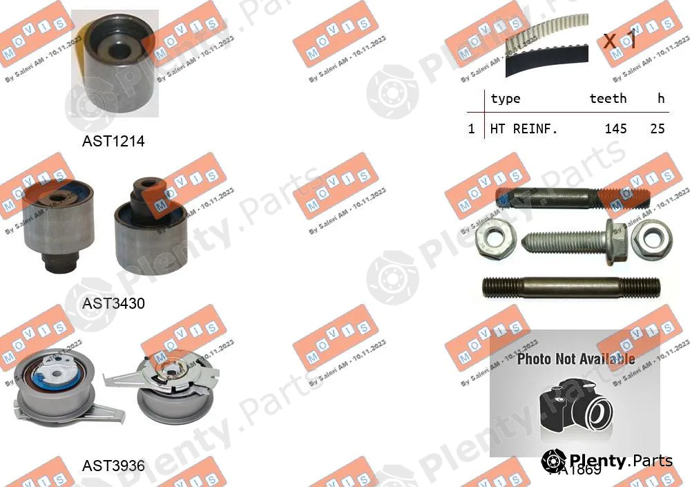 Movis ASTK1290PA3 — Water Pump & Timing Belt Kit