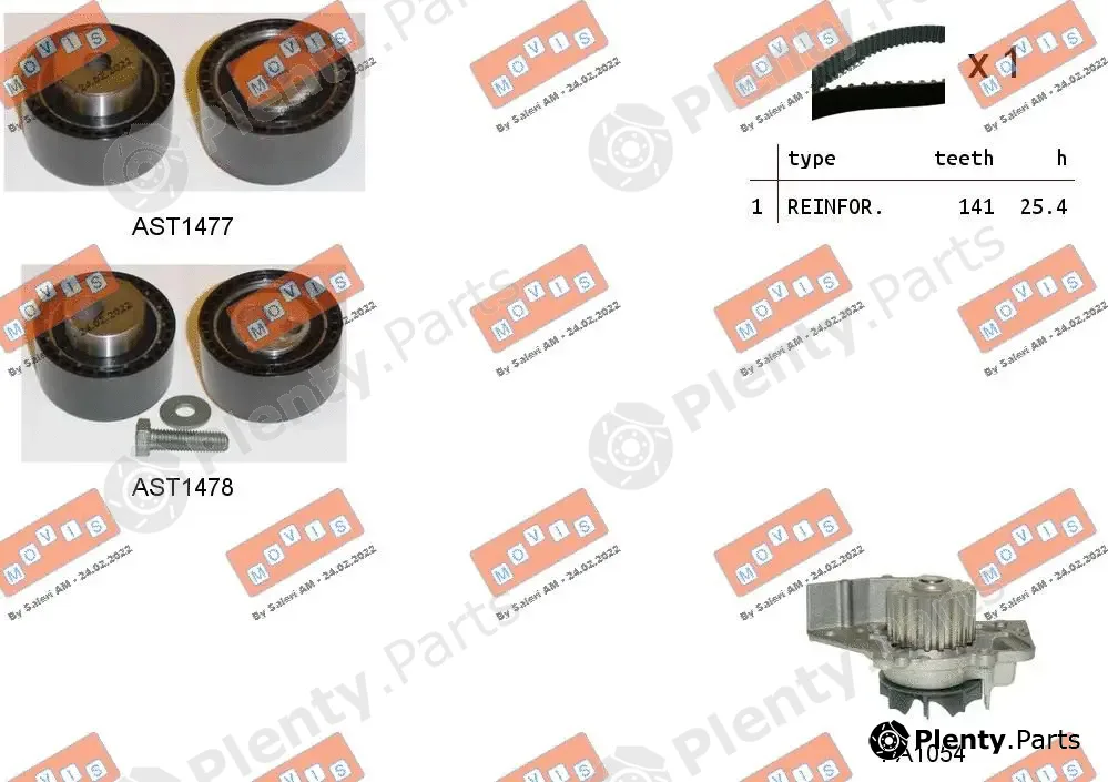 Movis ASTK0827PA — Water Pump & Timing Belt Kit
