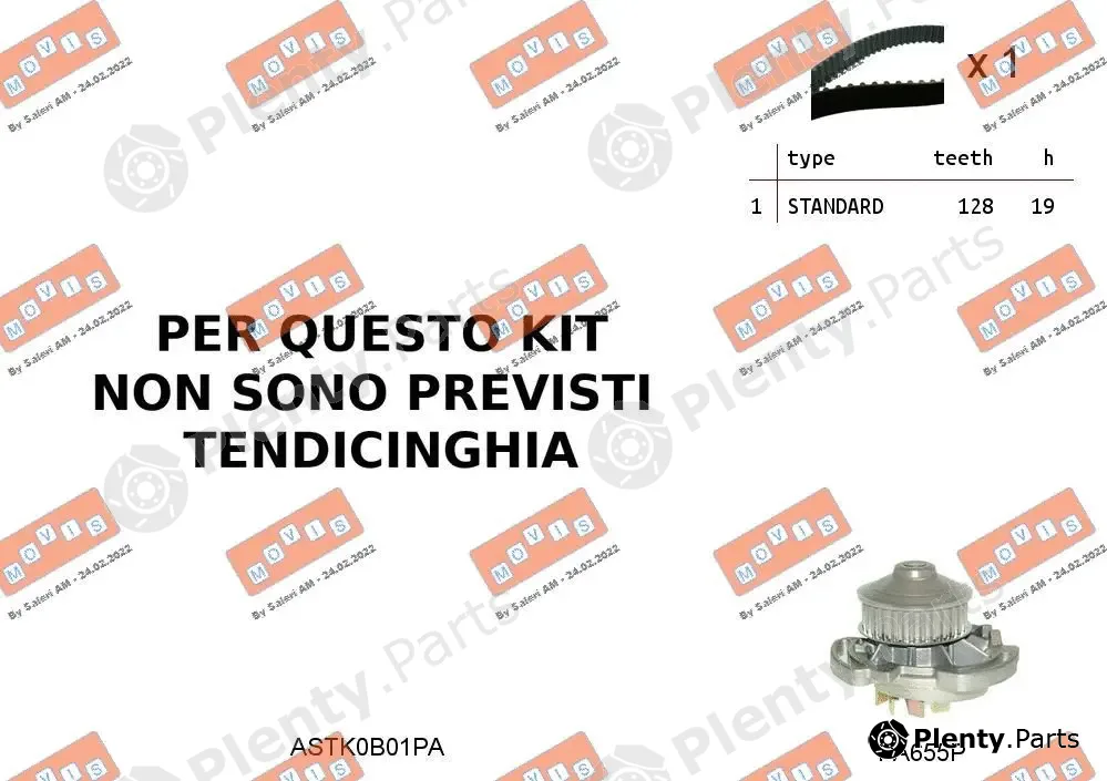 Movis ASTK0B01PA — Water Pump & Timing Belt Kit