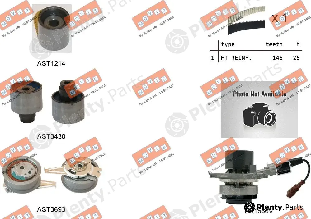 Movis ASTK1166PA2 — Water Pump & Timing Belt Kit