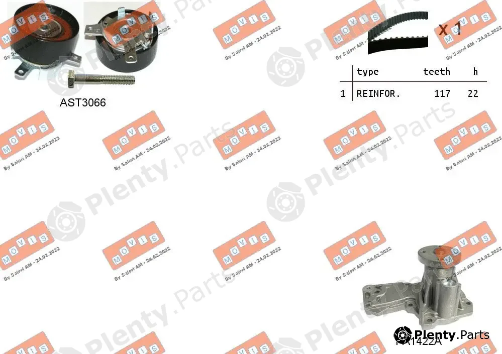 Movis ASTK1095PA — Water Pump & Timing Belt Kit