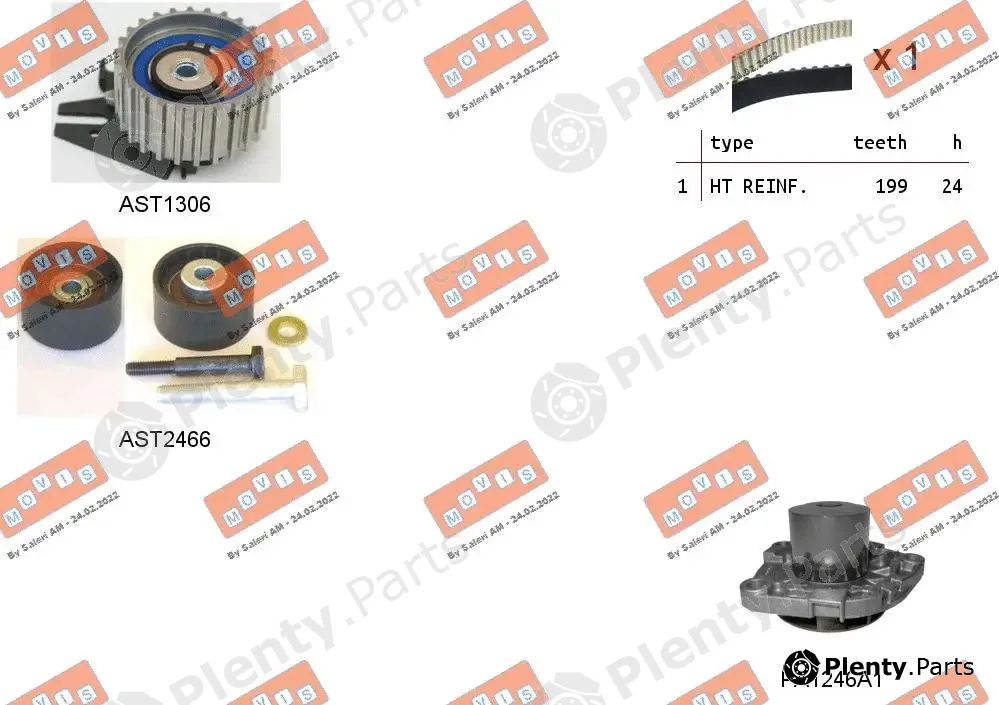 Movis ASTK1058PA — Water Pump & Timing Belt Kit
