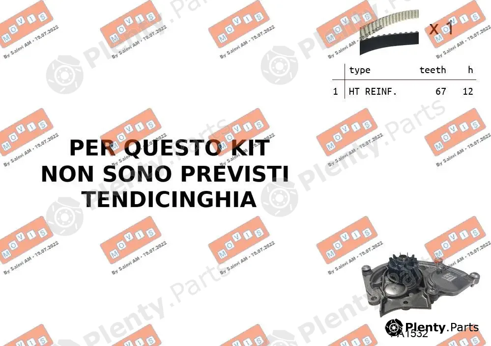 Movis ASTK0B04PA — Water Pump & Timing Belt Kit