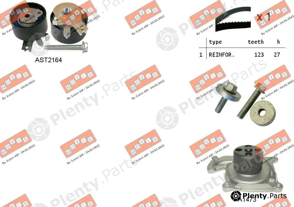 Movis ASTK0863PA3 — Water Pump & Timing Belt Kit