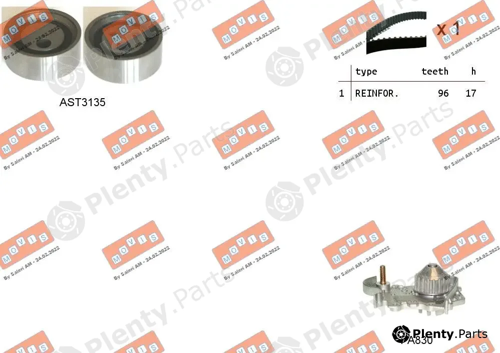 Movis ASTK1115PA — Water Pump & Timing Belt Kit