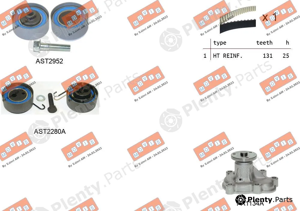 Movis ASTK0868APA2 — Water Pump & Timing Belt Kit