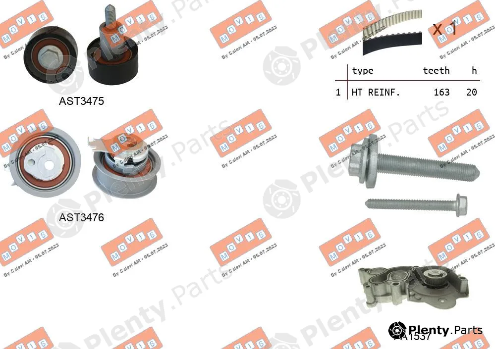 Movis ASTK1174PA — Water Pump & Timing Belt Kit