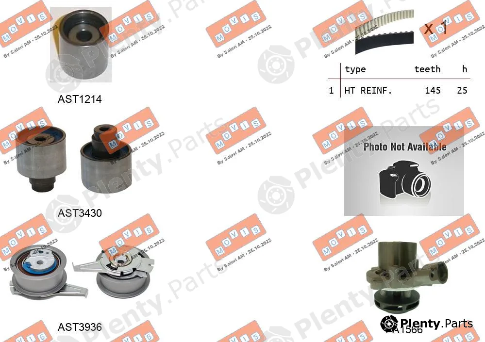Movis ASTK1290PA — Water Pump & Timing Belt Kit