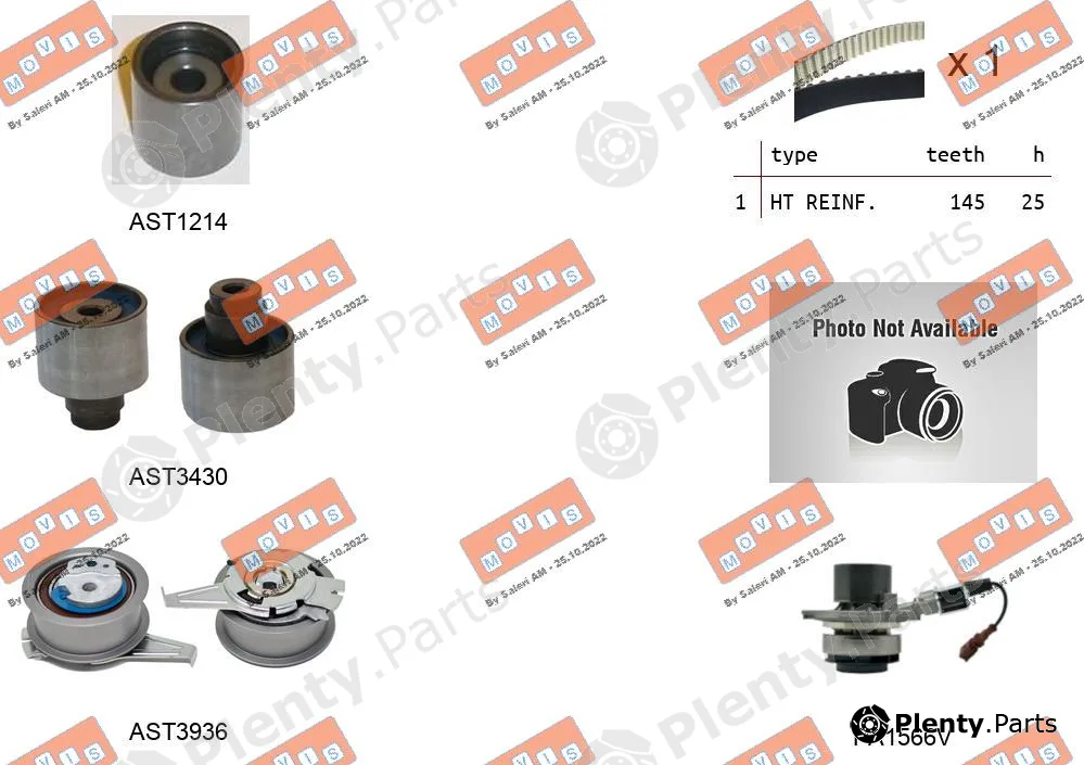 Movis ASTK1290PA2 — Water Pump & Timing Belt Kit