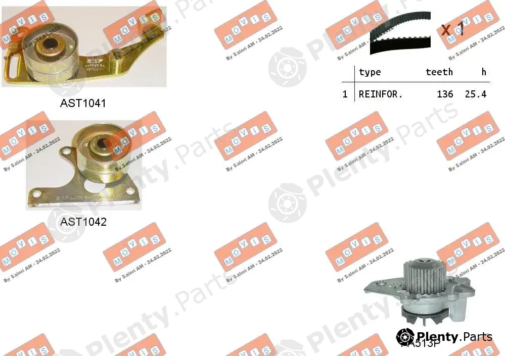 Movis ASTK0871PA — Water Pump & Timing Belt Kit