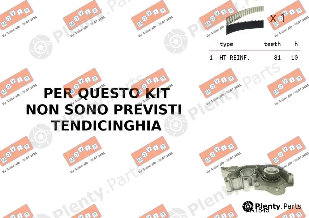 Movis ASTK0B02PA — Water Pump & Timing Belt Kit