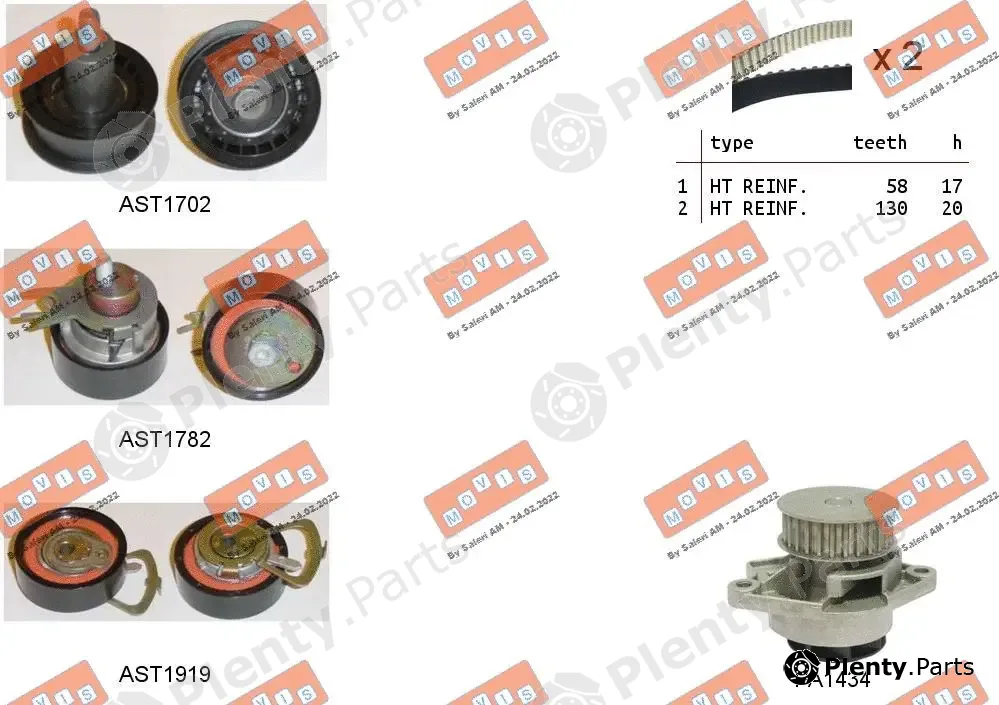 Movis ASTK1171PA — Water Pump & Timing Belt Kit