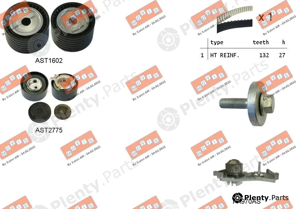 Movis ASTK1089PA — Water Pump & Timing Belt Kit