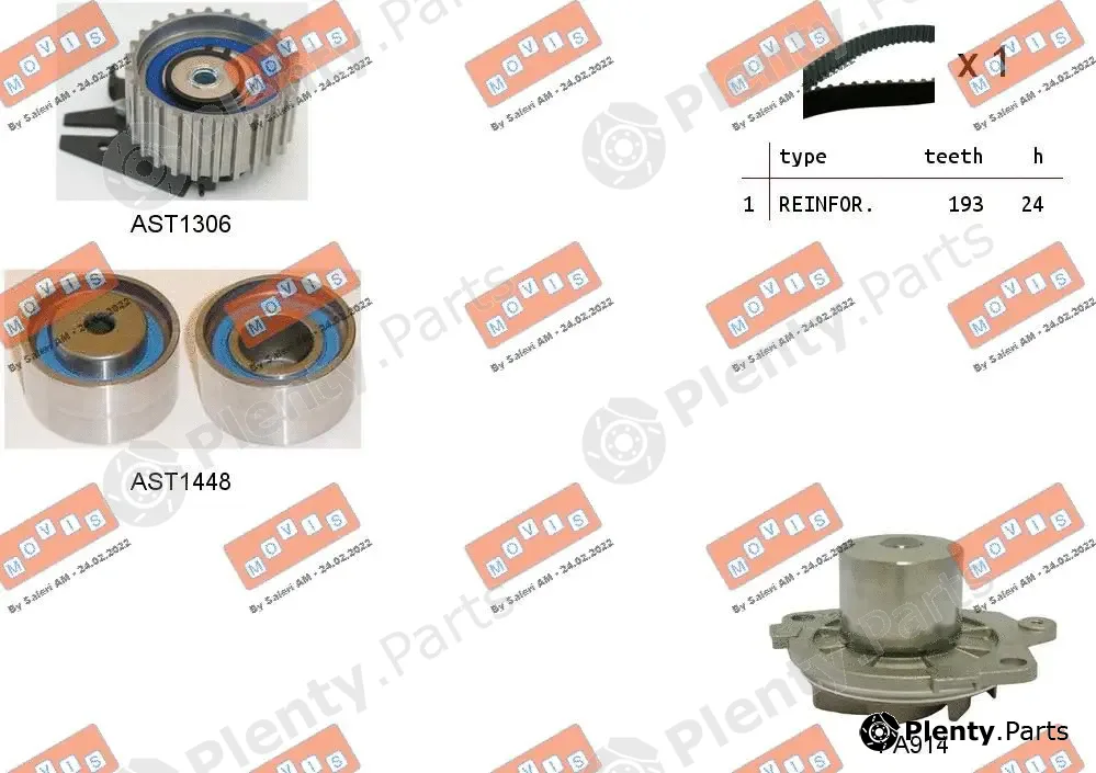 Movis ASTK0826PA — Water Pump & Timing Belt Kit