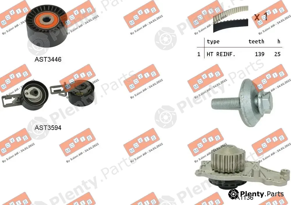Movis ASTK1176PA — Water Pump & Timing Belt Kit