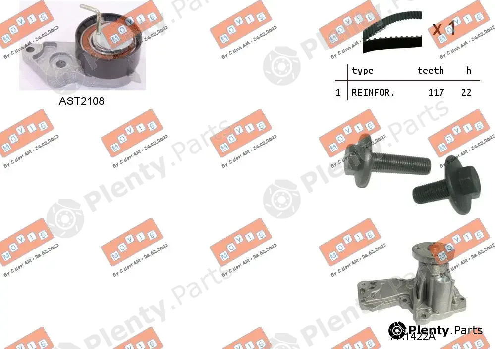 Movis ASTK0869PA2 — Water Pump & Timing Belt Kit