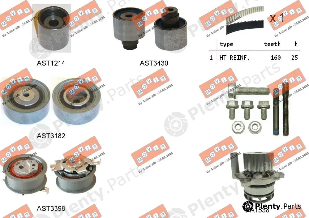 Movis ASTK1125PA — Water Pump & Timing Belt Kit
