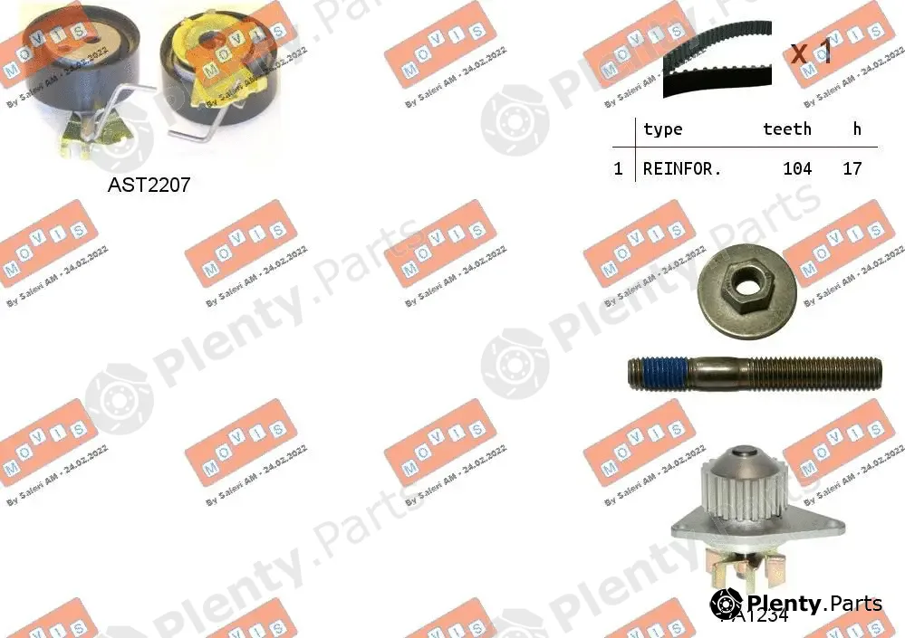 Movis ASTK0859PA — Water Pump & Timing Belt Kit