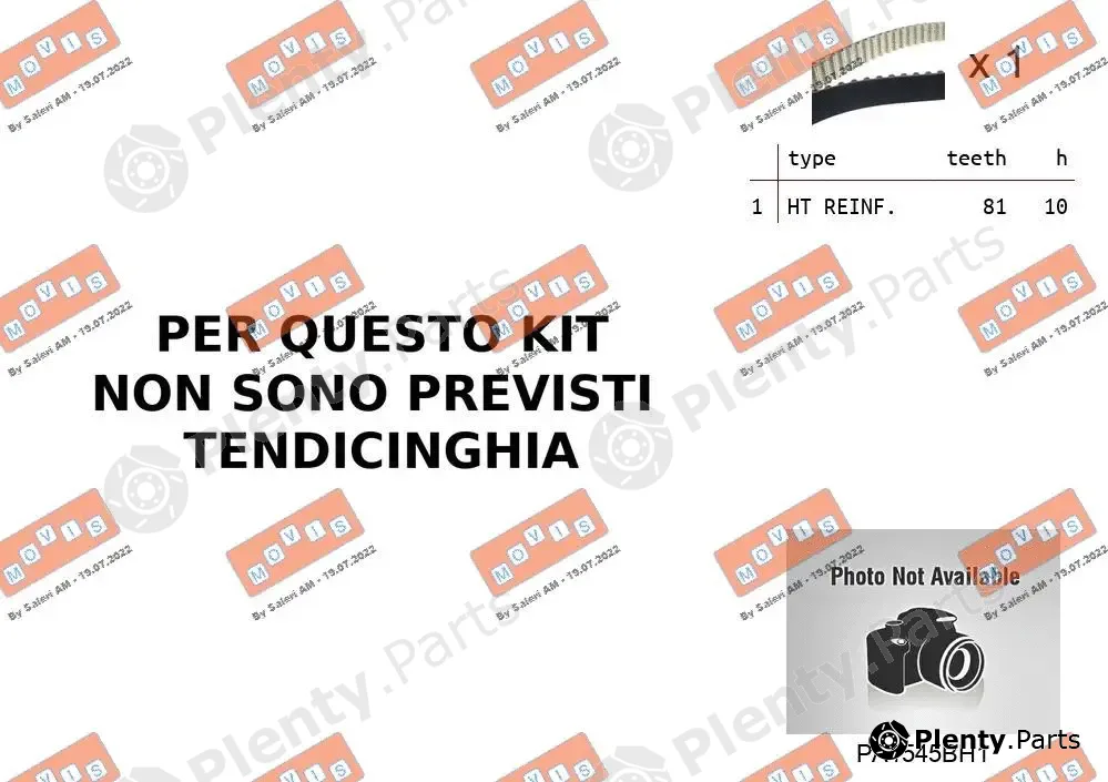 Movis ASTK0B02PA3 — Water Pump & Timing Belt Kit