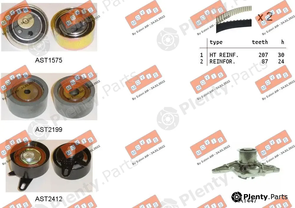 Movis ASTK1173PA — Water Pump & Timing Belt Kit