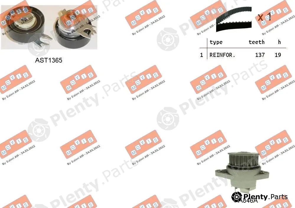 Movis ASTK0854PA — Water Pump & Timing Belt Kit