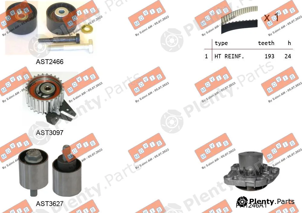 Movis ASTK1179PA — Water Pump & Timing Belt Kit