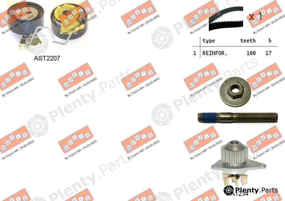 Movis ASTK0858PA — Water Pump & Timing Belt Kit