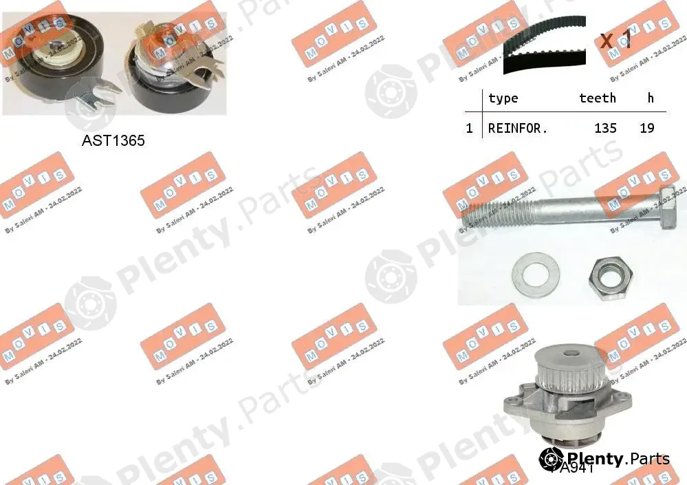 Movis ASTK0815PA2 — Water Pump & Timing Belt Kit