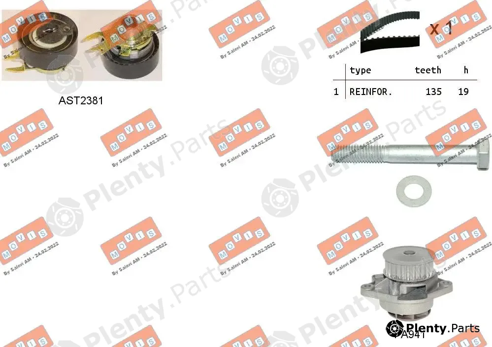 Movis ASTK0902PA — Water Pump & Timing Belt Kit