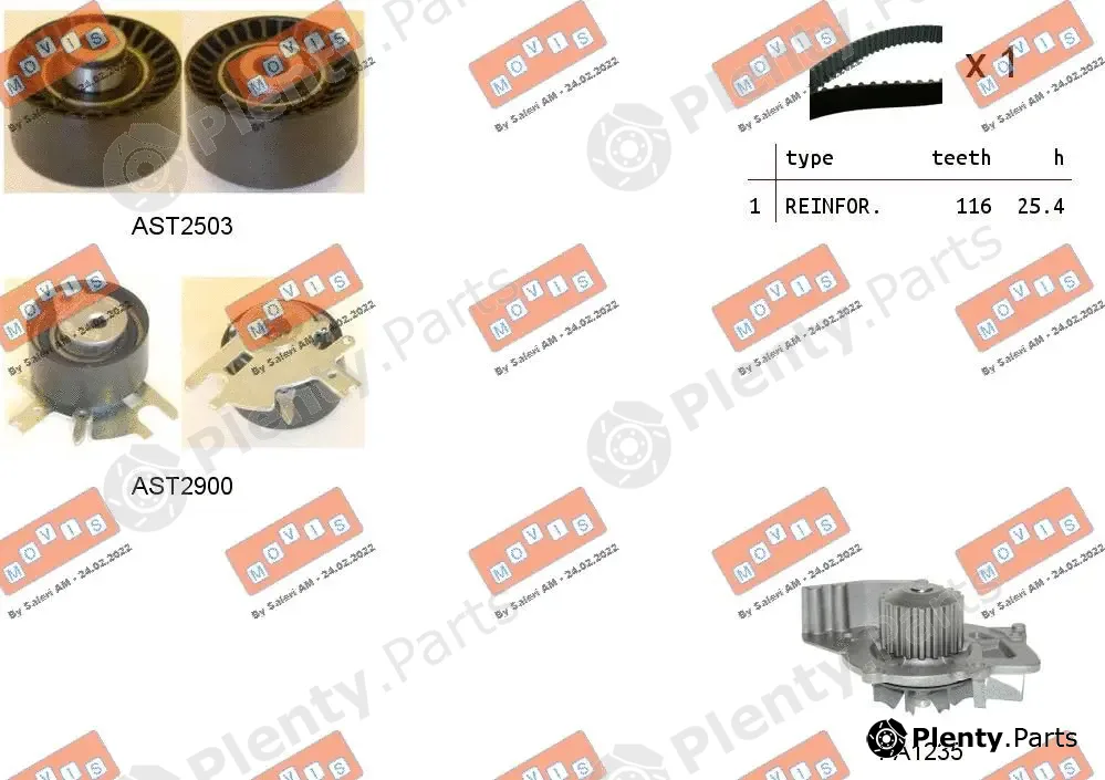Movis ASTK1087PA2 — Water Pump & Timing Belt Kit