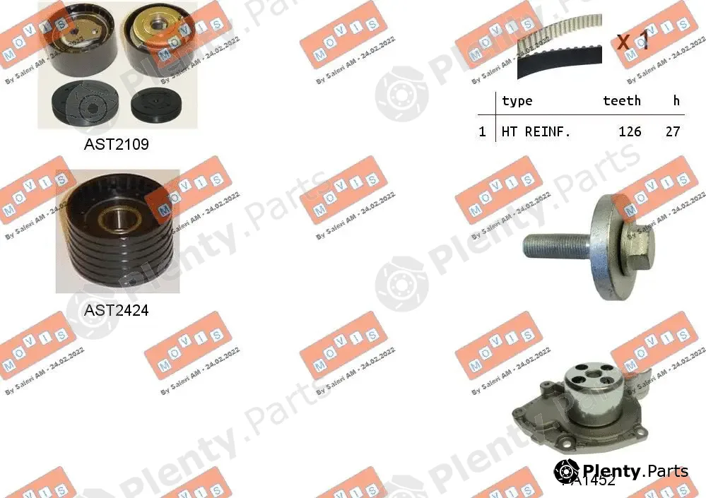 Movis ASTK1073PA — Water Pump & Timing Belt Kit