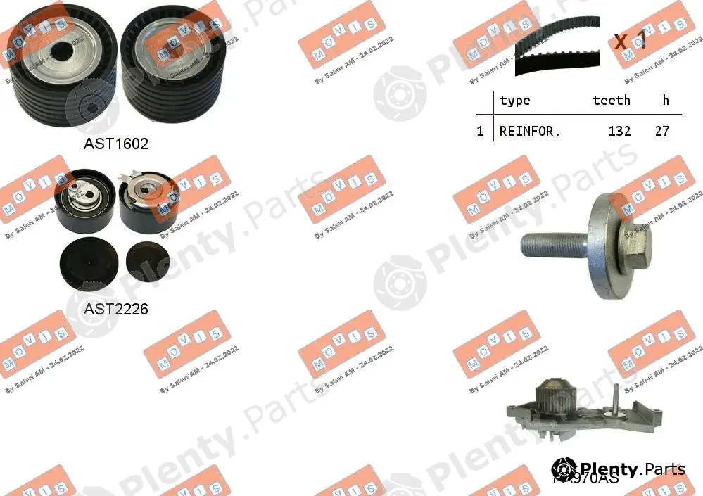 Movis ASTK0912PA — Water Pump & Timing Belt Kit