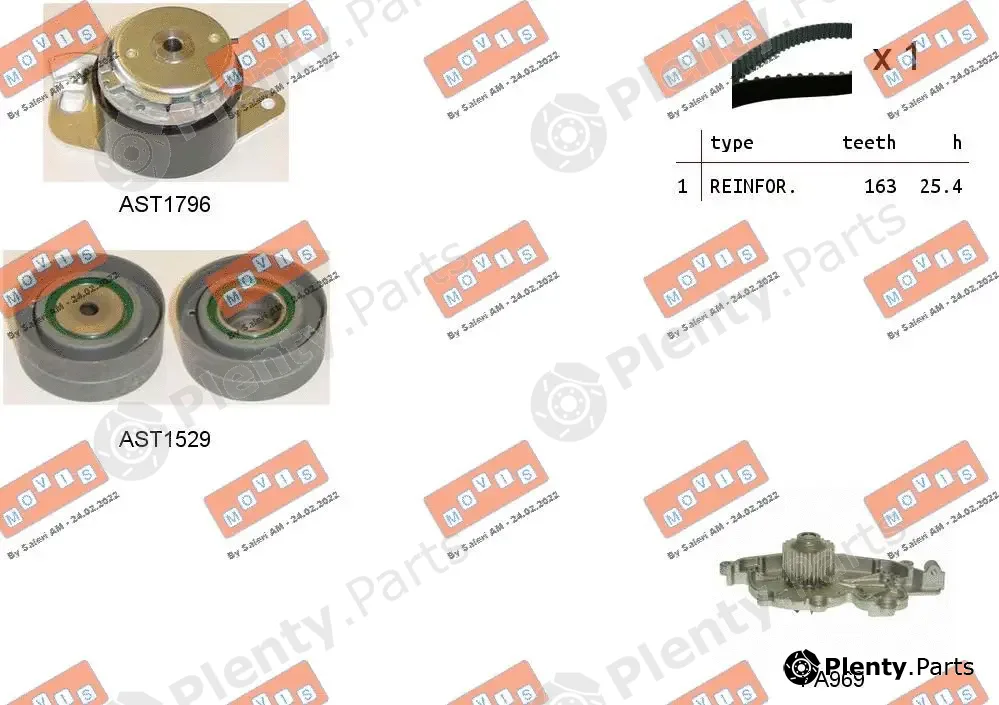 Movis ASTK0905PA — Water Pump & Timing Belt Kit