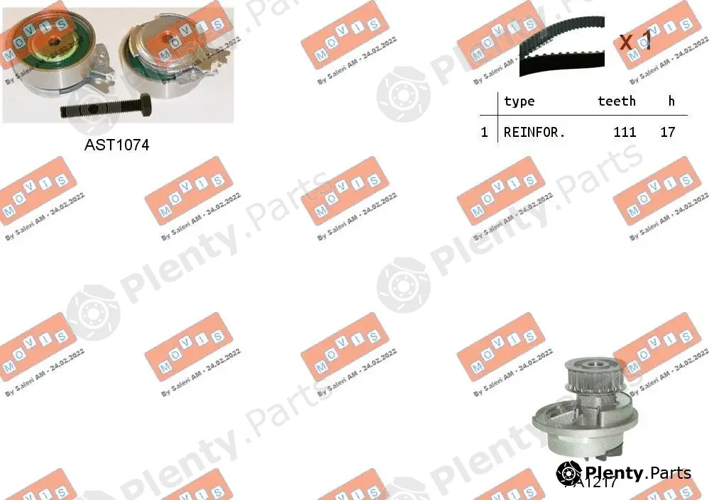Movis ASTK0813PA2 — Water Pump & Timing Belt Kit
