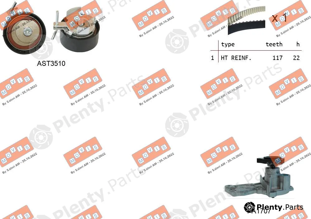 Movis ASTK1164PA2 — Water Pump & Timing Belt Kit