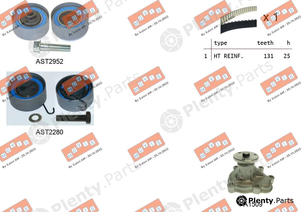 Movis ASTK0868PA — Water Pump & Timing Belt Kit
