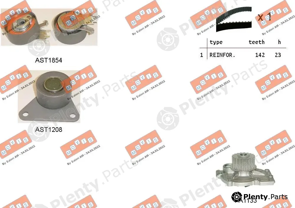 Movis ASTK0913PA — Water Pump & Timing Belt Kit
