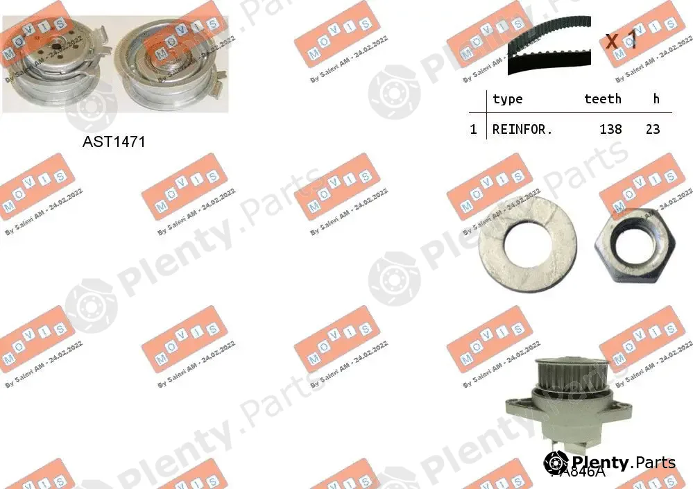 Movis ASTK0821PA2 — Water Pump & Timing Belt Kit