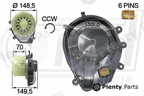 RPL Quality APVTAU0003 — Electric Motor, interior blower