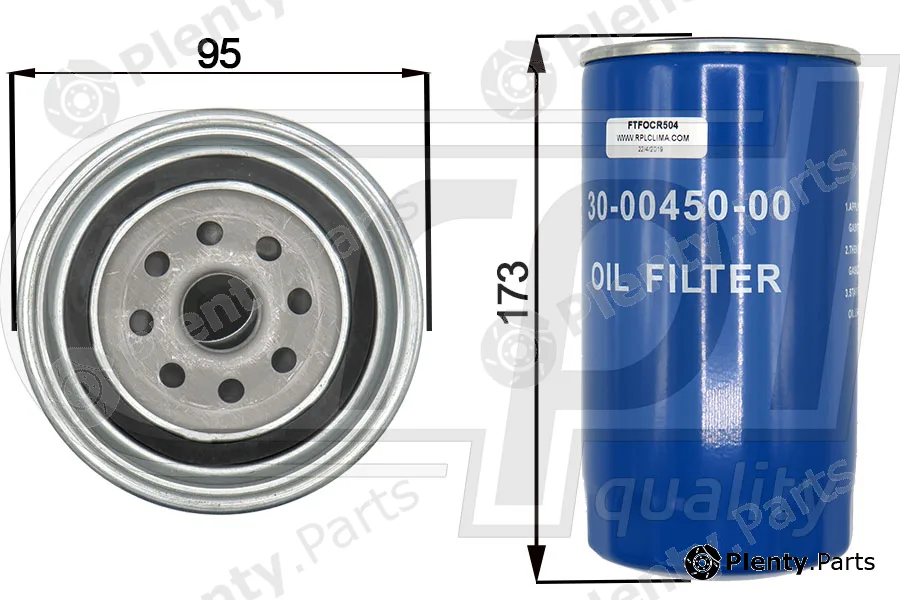 RPL Quality FTFOCR504 — Oil Filter