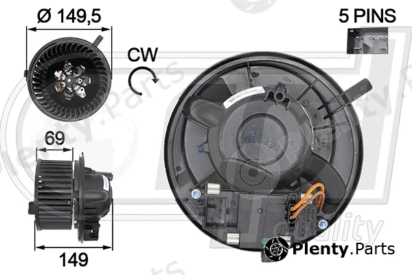 RPL Quality APVTAU5008 — Electric Motor, interior blower